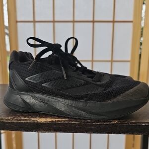 Boys 1Y Adidas Black On Black Running Shoes Lace Up